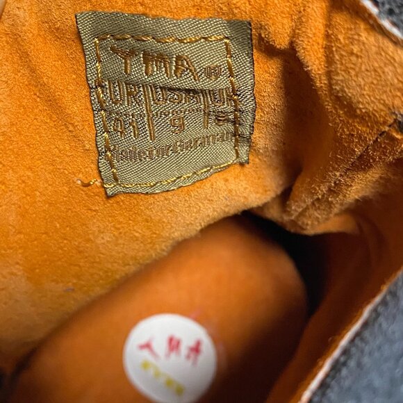 Unique Newspaper Print & Blue PU Leather Ankle Boots Size 9 - Picture 4 of 11